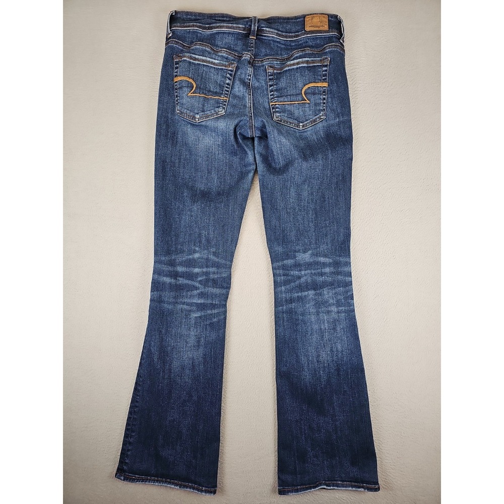 American Eagle Kick Boot Super Stretch Jeans 8 Long 29x33 Blue Medium Wash - Picture 6 of 8